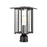 ELK Lighting Radnor 1-Light Post Mount, Matte Black/Seedy Glass
