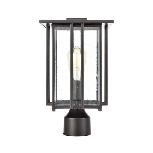 ELK Lighting Radnor 1-Light Post Mount, Matte Black/Seedy Glass