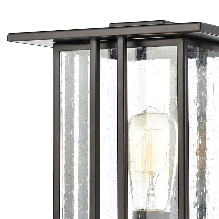 ELK Lighting Radnor 1-Light Post Mount, Matte Black/Seedy Glass