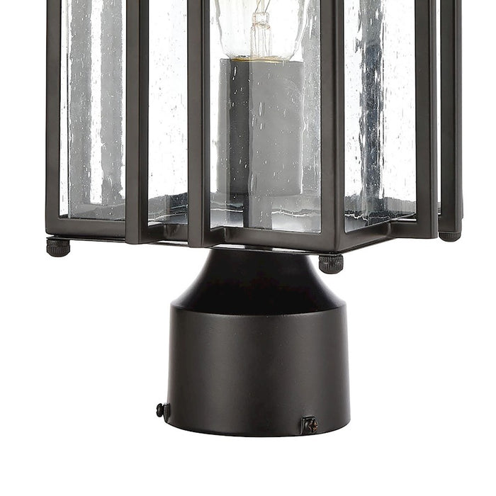 ELK Lighting Radnor 1-Light Post Mount, Matte Black/Seedy Glass