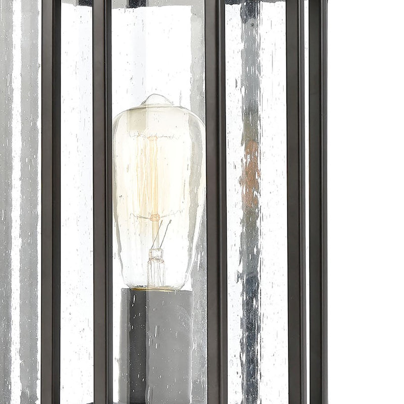 ELK Lighting Radnor 1-Light Post Mount, Matte Black/Seedy Glass