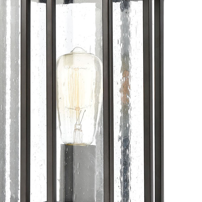 ELK Lighting Radnor 1-Light Post Mount, Matte Black/Seedy Glass