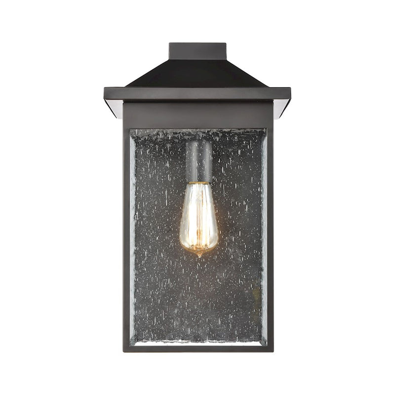 ELK Lighting Lamplighter 1-Light Sconce, Matte Black/Seedy Glass