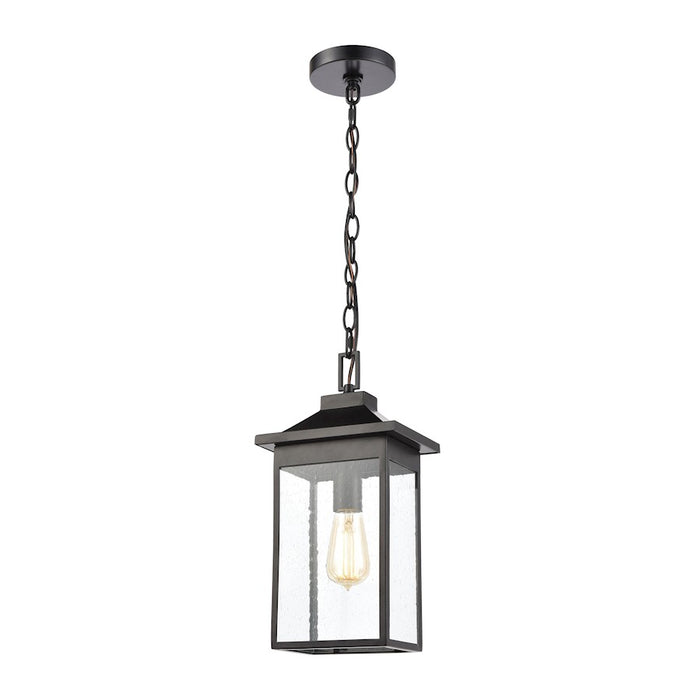 ELK Lighting Lamplighter 1-Light Hanging, Matte Black/Seedy Glass
