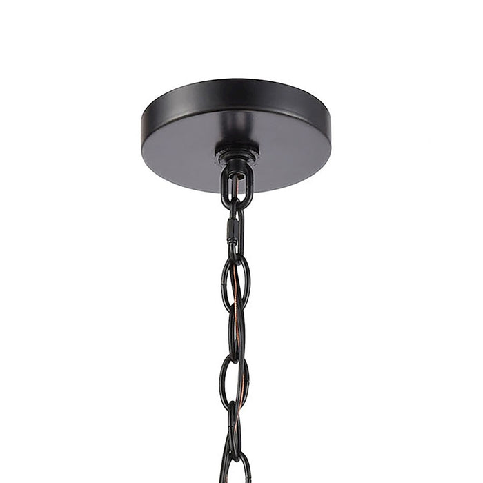 ELK Lighting Lamplighter 1-Light Hanging, Matte Black/Seedy Glass