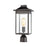 ELK Lighting Lamplighter 1-Light Post Mount, Matte Black/Seedy Glass