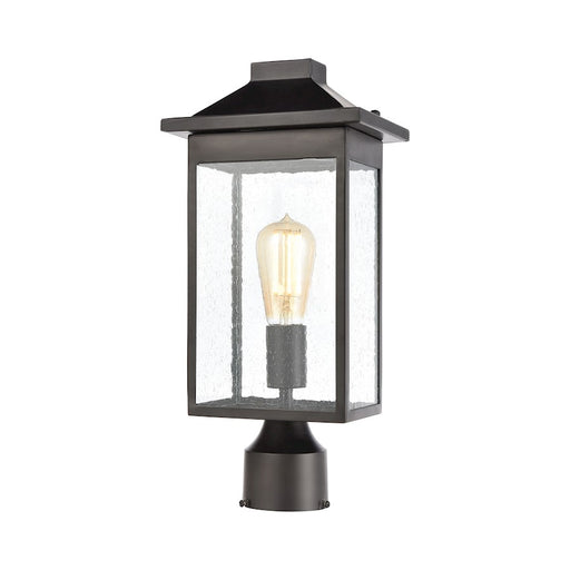 ELK Lighting Lamplighter 1-Light Post Mount, Matte Black/Seedy Glass