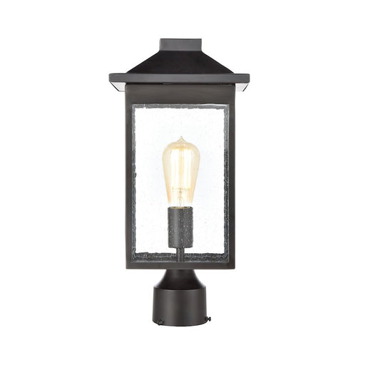 ELK Lighting Lamplighter 1-Light Post Mount, Matte Black/Seedy Glass