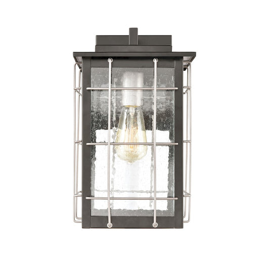 ELK Lighting Brewster 1-Light Sconce, Matte Black/Seedy Glass