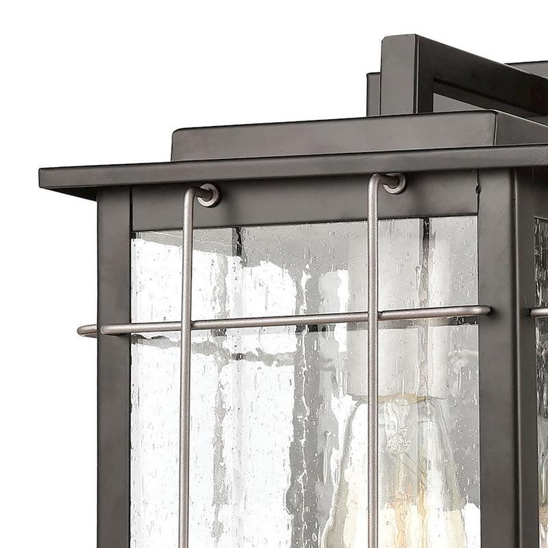 ELK Lighting Brewster 1-Light Sconce, Matte Black/Seedy Glass