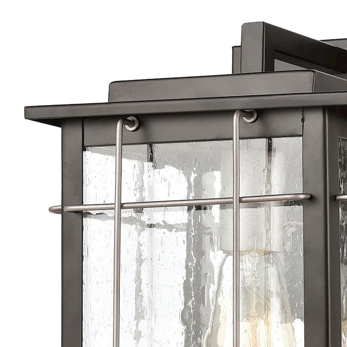 ELK Lighting Brewster 1-Light Sconce, Matte Black/Seedy Glass