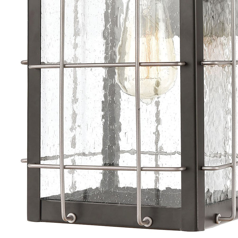 ELK Lighting Brewster 1-Light Sconce, Matte Black/Seedy Glass