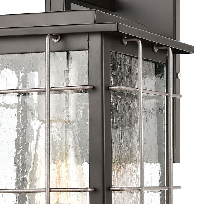 ELK Lighting Brewster 1-Light Sconce, Matte Black/Seedy Glass
