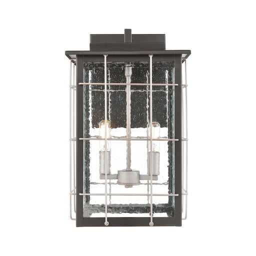 ELK Lighting Brewster 2-Light Sconce, Matte Black/Seedy Glass