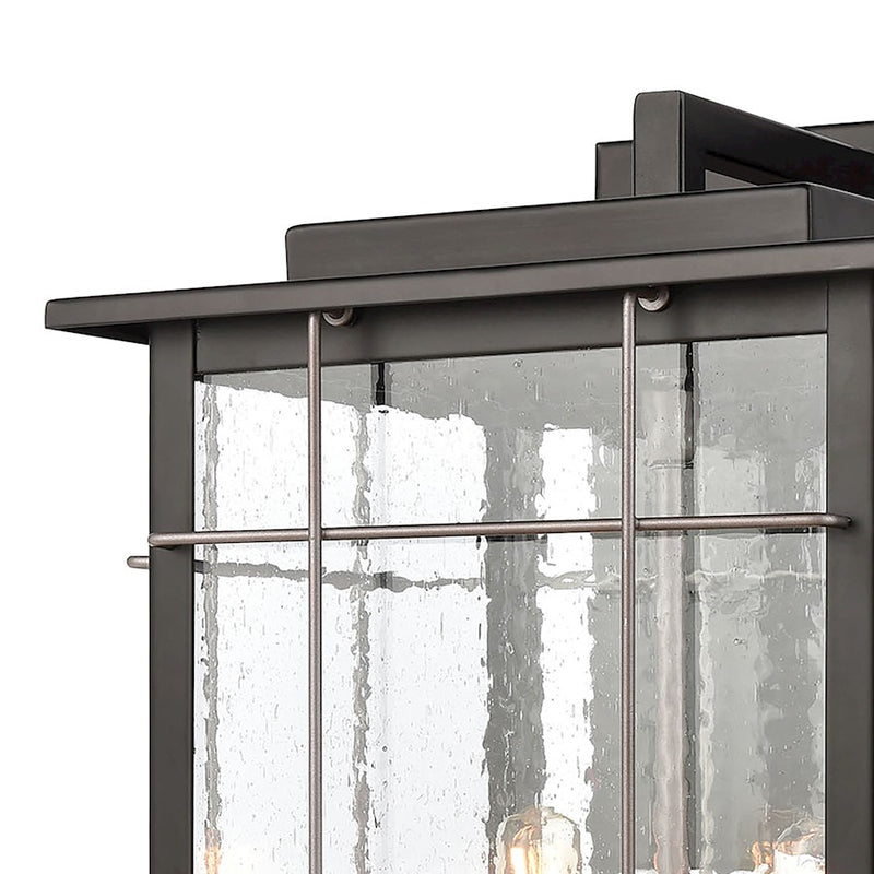 ELK Lighting Brewster 2-Light Sconce, Matte Black/Seedy Glass