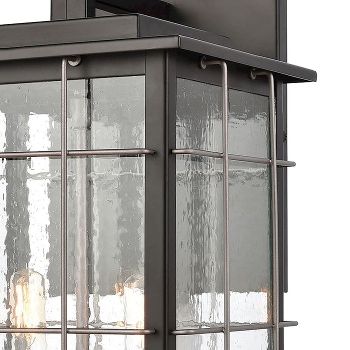 ELK Lighting Brewster 2-Light Sconce, Matte Black/Seedy Glass