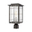 ELK Lighting Brewster 1-Light Post Mount, Matte Black/Seedy Glass