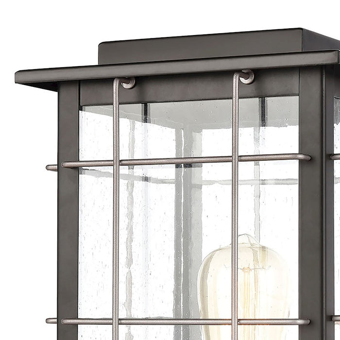 ELK Lighting Brewster 1-Light Post Mount, Matte Black/Seedy Glass