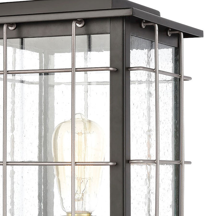 ELK Lighting Brewster 1-Light Post Mount, Matte Black/Seedy Glass
