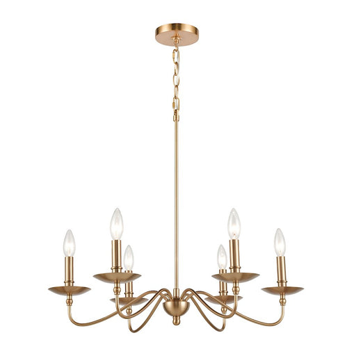 ELK Lighting Wellsley 6-Light Chandelier, Burnished Brass