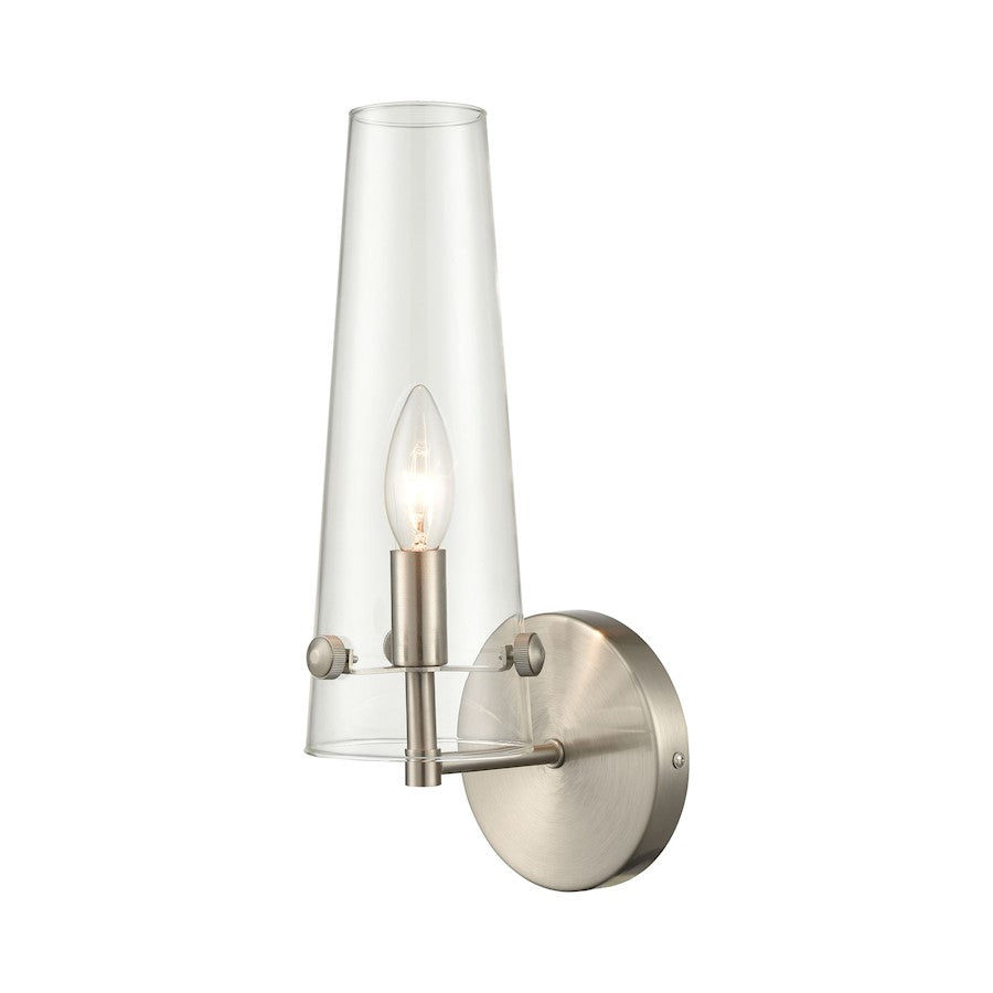 ELK Lighting Valante 1-Light Sconce, Satin Nickel/Clear Glass