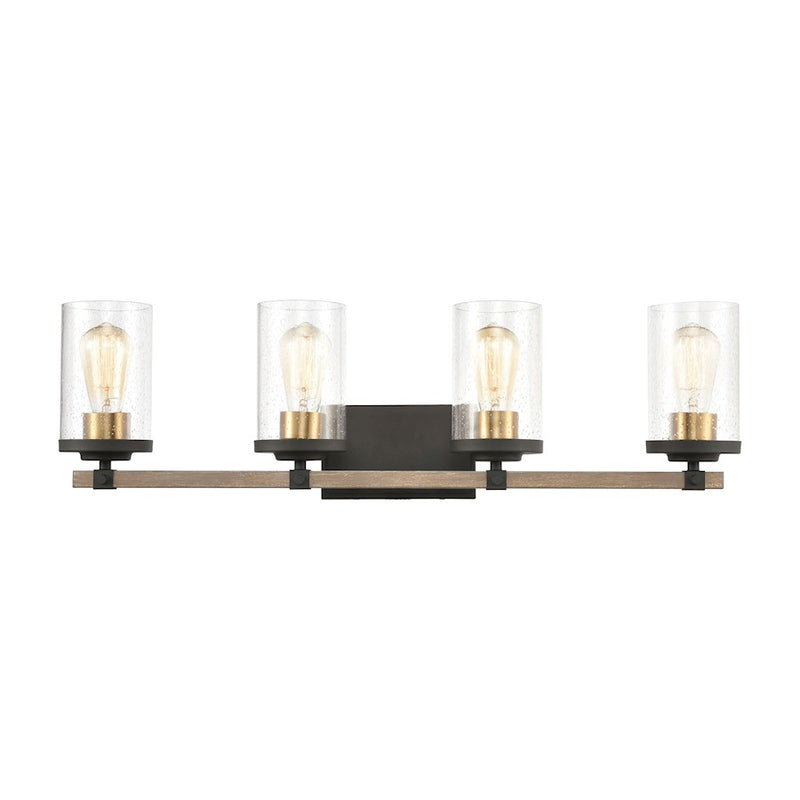 ELK Lighting Geringer Vanity Light, Charcoal & Beechwood/Seedy