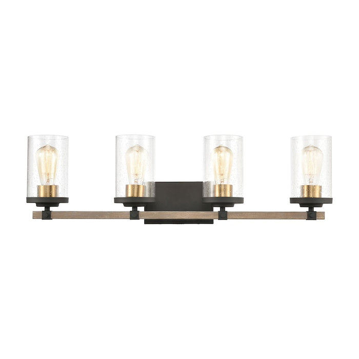 ELK Lighting Geringer Vanity Light, Charcoal & Beechwood/Seedy