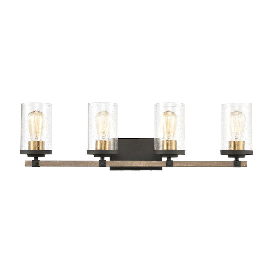ELK Lighting Geringer Vanity Light, Charcoal & Beechwood/Seedy