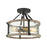 ELK Lighting Geringer 3-Light Semi Flush, Charcoal & Beechwood/Seedy
