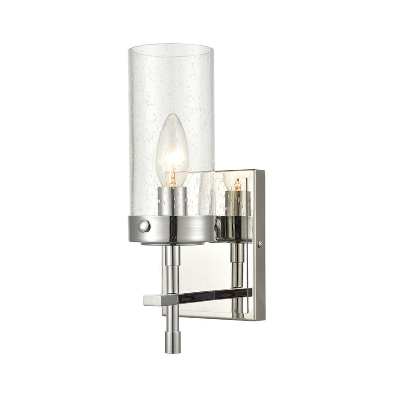 ELK Lighting Melinda 1-Light Sconce, Polished Chrome/Seedy Glass