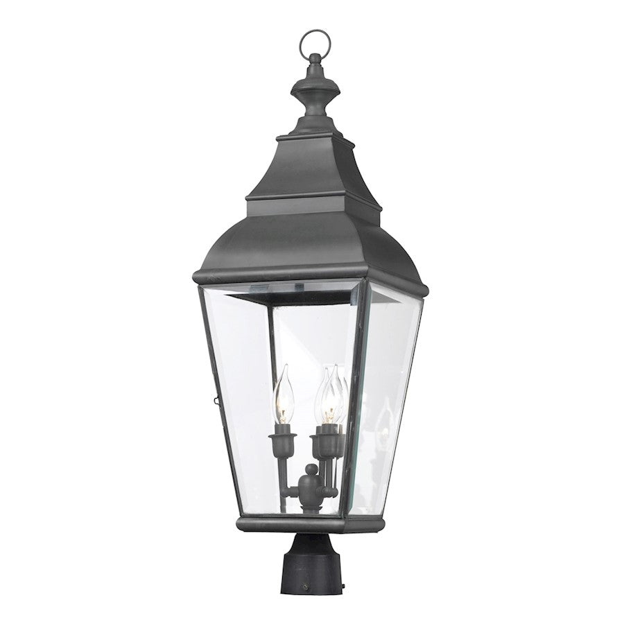 ELK Lighting Bristol 3-Light Outdoor Post Mount, Charcoal