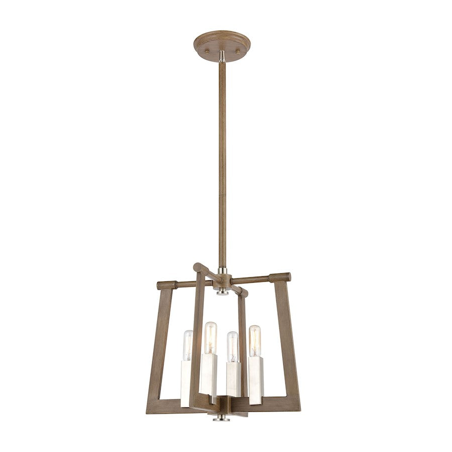 ELK Lighting Axis 4-Light Pendant, Light Wood