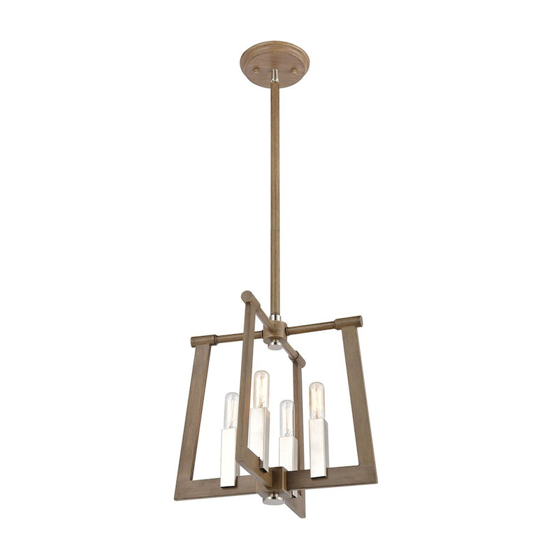 ELK Lighting Axis 4-Light Pendant, Light Wood
