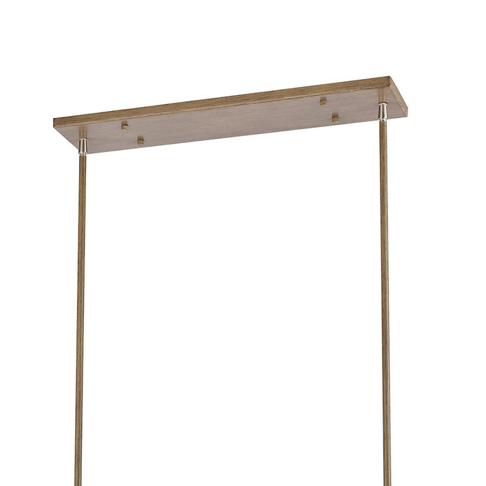 ELK Lighting Axis 8-Light Linear Chandelier, Light Wood and Nickel