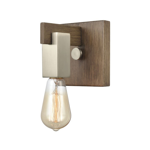 ELK Lighting Axis Wall Sconce Light, Light Wood and Satin Nickel