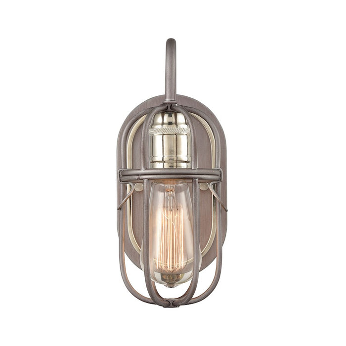 ELK Lighting Industrial Cage 1-Light Wall Sconce, Weathered Zinc
