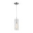 ELK Lighting Swirl 1-Light Mini Pendant, Chrome/Clear Etched Glass