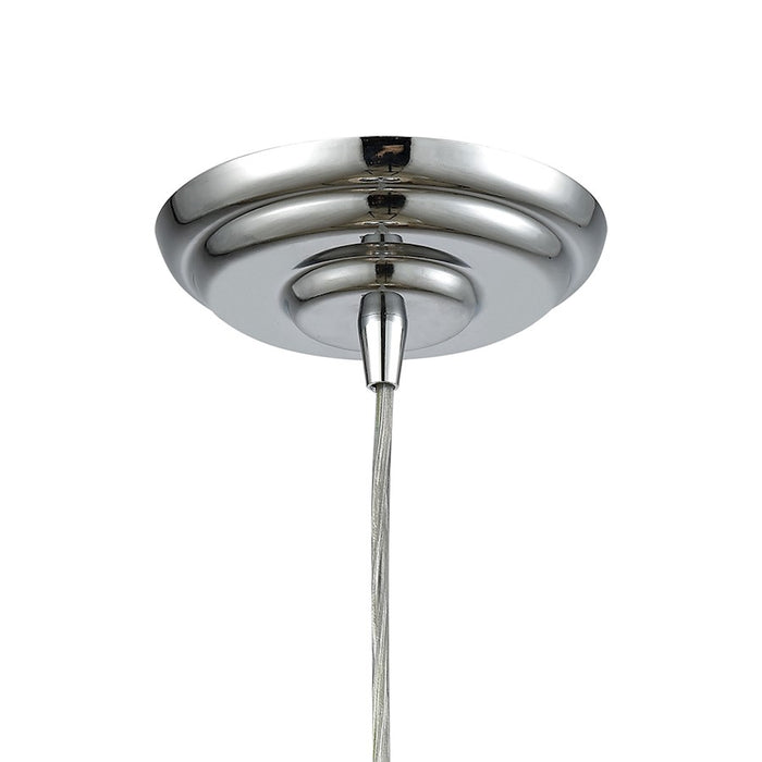 ELK Lighting Swirl 1-Light Mini Pendant, Chrome/Clear Etched Glass