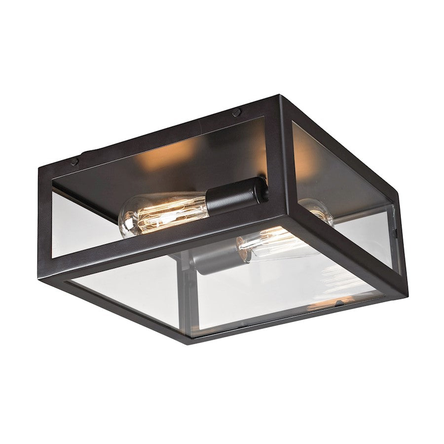 ELK Lighting Parameters 2-Light Flush Mount, Clear Glass