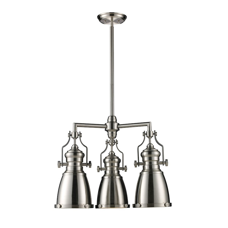 ELK Lighting Chadwick 3-Light Chandelier, Satin Nickels