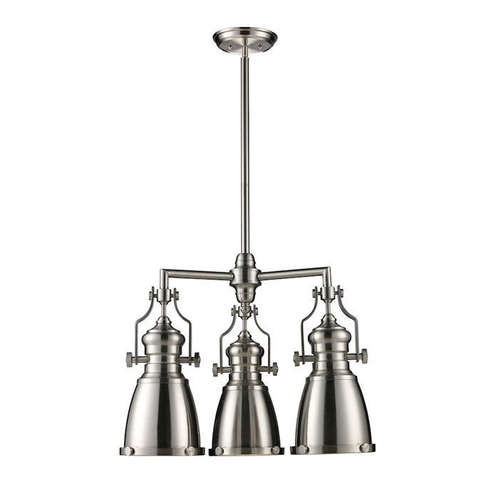 ELK Lighting Chadwick 3-Light Chandelier, Satin Nickels