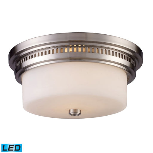 ELK Lighting Chadwick 121 2-Light Flush, Nickel/White Glass, LED
