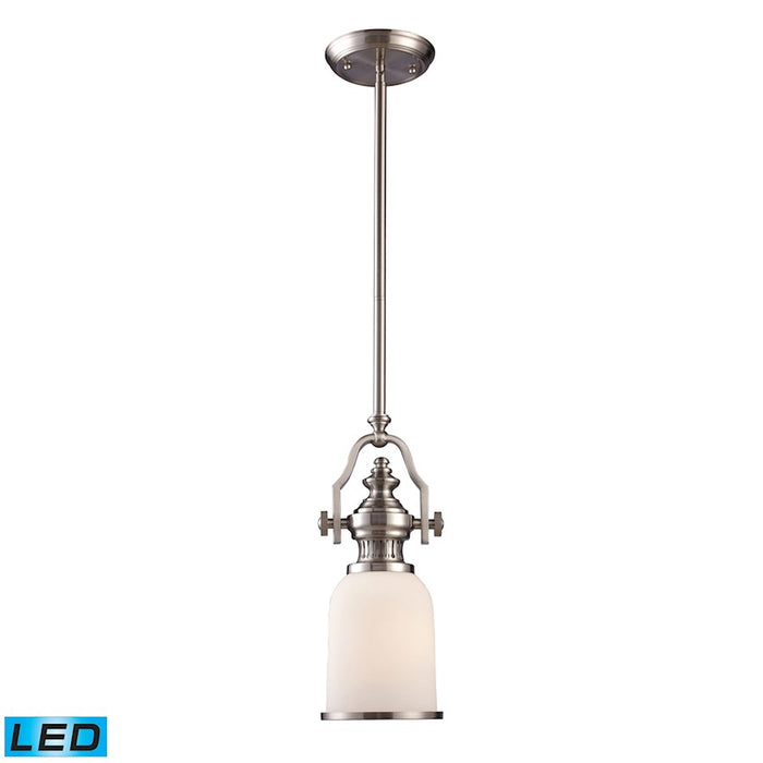 ELK Lighting Chadwick 122 1-Light Mini Pendant, Nickel/White, LED