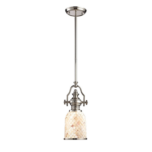 ELK Lighting Chadwick 412 1-Light Mini Pendant, Nickel/Cappa