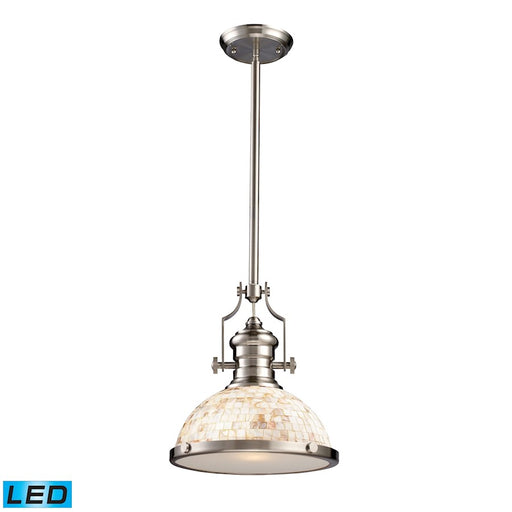 ELK Lighting Chadwick 423 1-Light Pendant, Nickel/Cappa Shell, LED