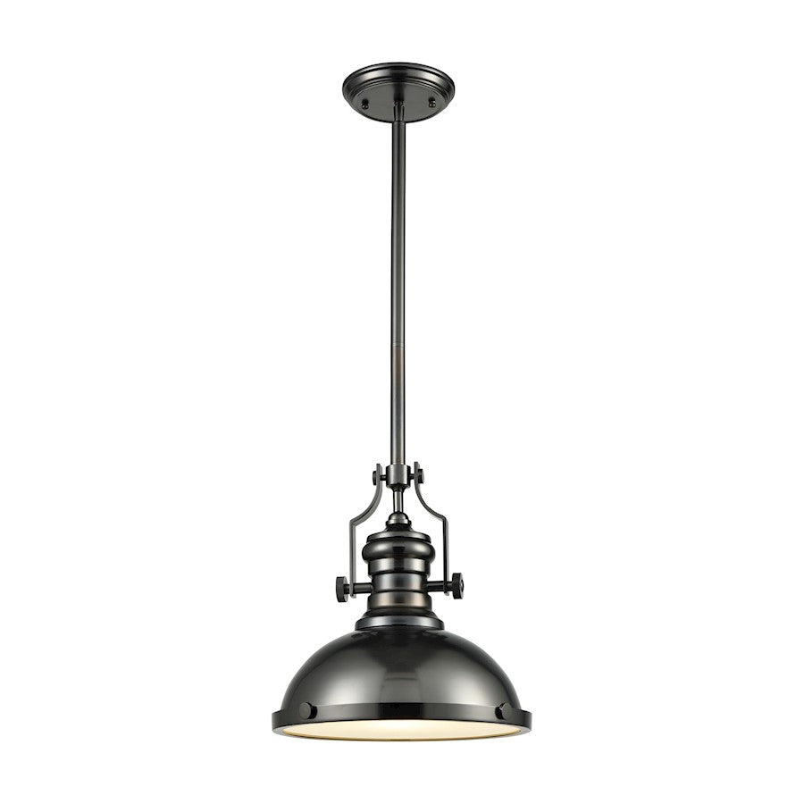 ELK Lighting Chadwick 3-Light Pendant, Nickel/Metal Shade/Frosted