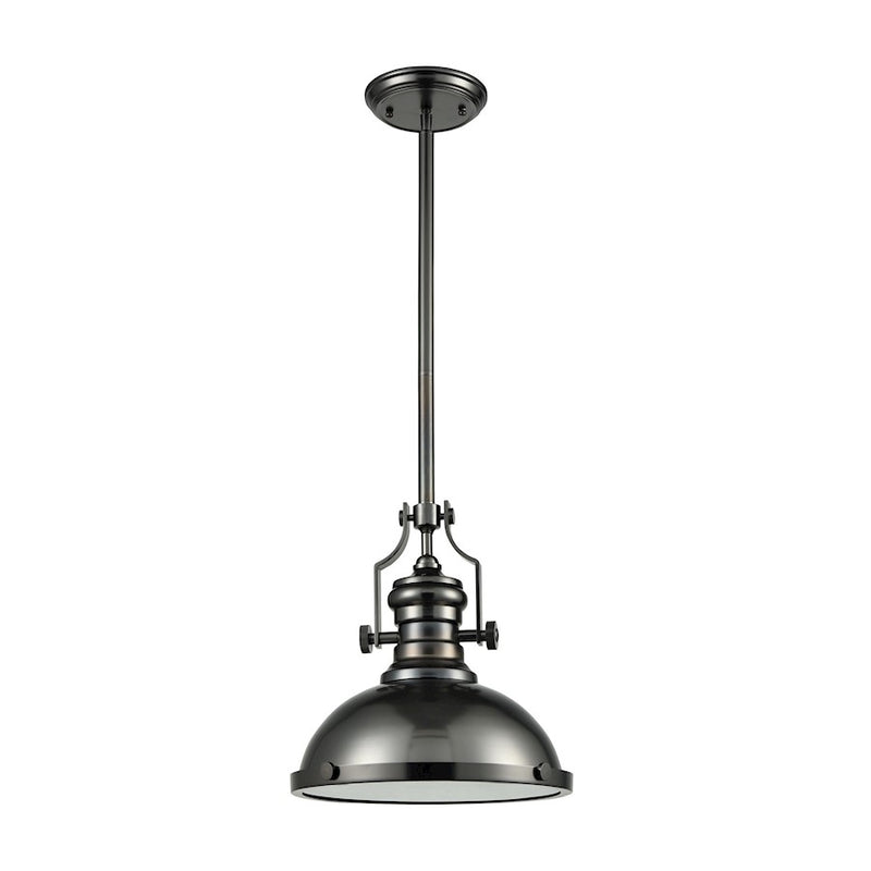 ELK Lighting Chadwick 3-Light Pendant, Nickel/Metal Shade/Frosted