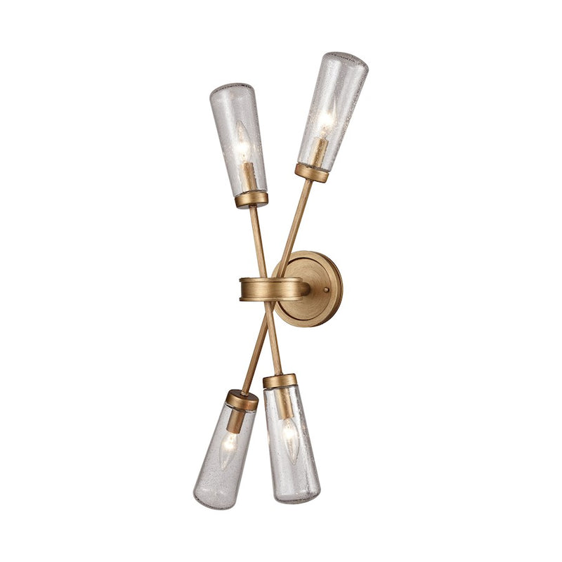 ELK Lighting Xenia 4-Light Wall Lamp, Matte Gold/Seedy Glass