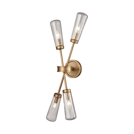 ELK Lighting Xenia 4-Light Wall Lamp, Matte Gold/Seedy Glass