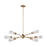 ELK Lighting Xenia 6-Light Chandelier, Matte Gold/Seedy Glass
